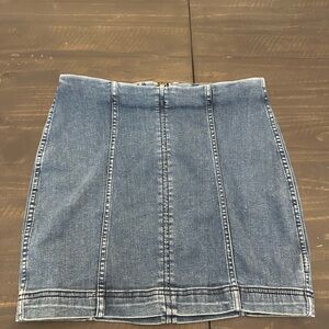 Free People Blue Knee-Length Pencil Skirt